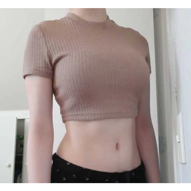 Áo croptop nữ ôm body tay ngắn basic