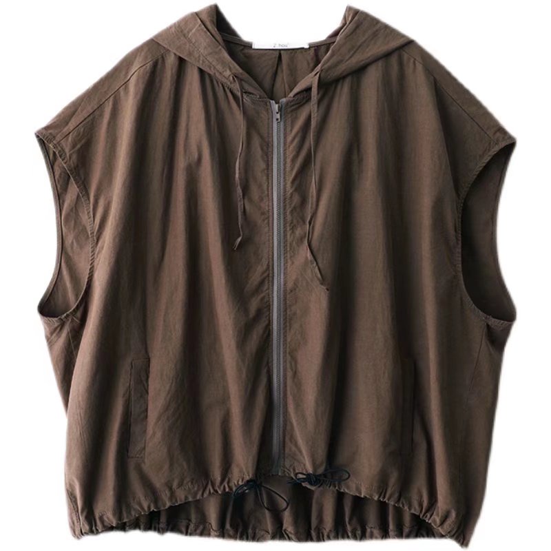 Áo Khoác Hoodie Sát Nách Dáng Rộng Kiểu Hàn Quốc Đơn Giản