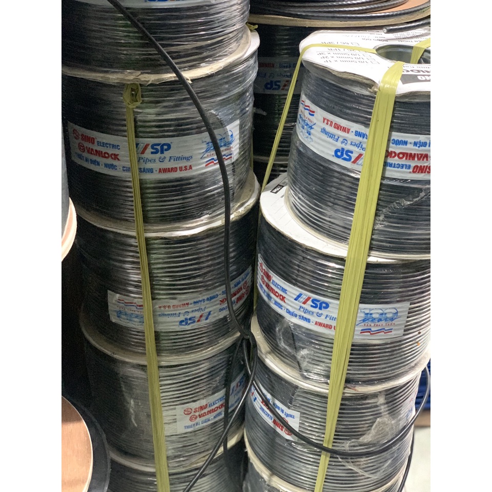 Dây Điện Thoại SiNo Cuộn 200m Dây Xám, Dây Đen 4R SiNo- Hàng Chính Hãng