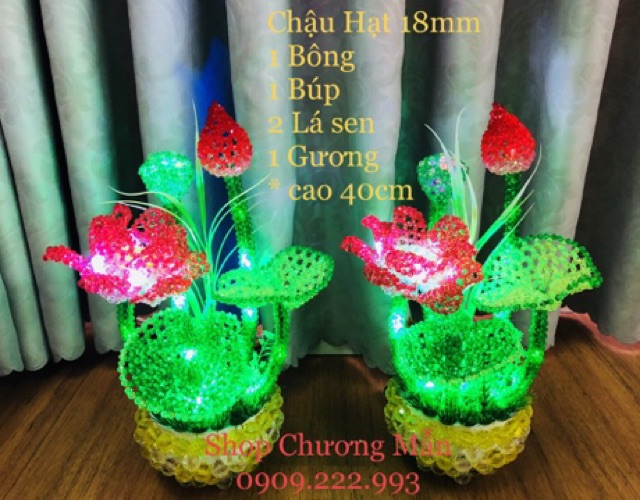 Hoa Sen Hạt Cườm Đèn LED Đủ Size