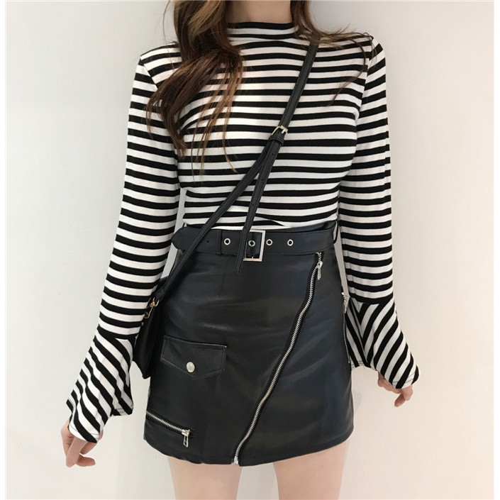 CHÂN VÁY DA PHỐI NỊT FORM CHUẨN (HÀNG DA CHẤT LƯỢNG) | BigBuy360 - bigbuy360.vn