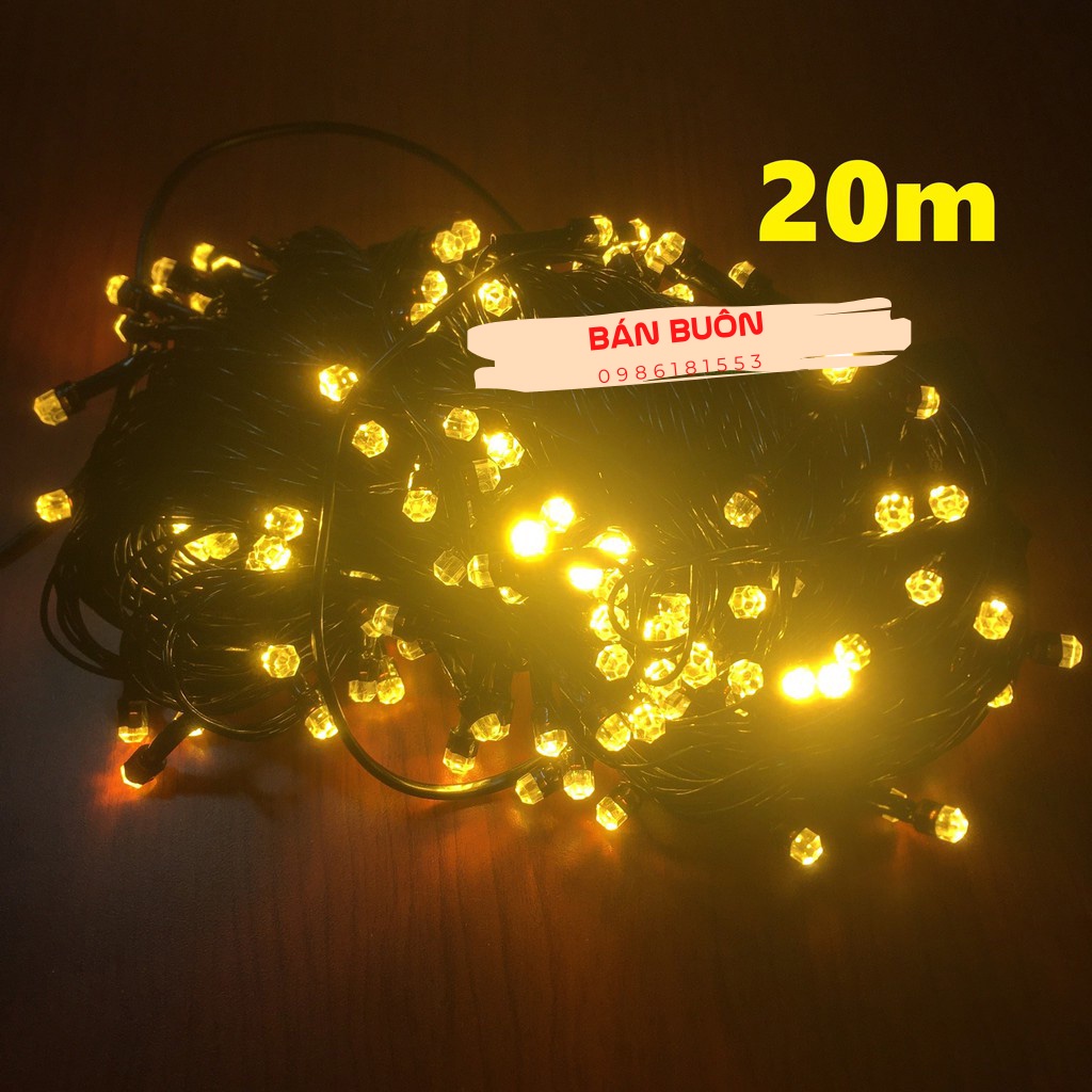 Đèn Led Kim Cương 6 Màu, Đèn Nháy 50m 20m 10m 5m Trang Trí Khuôn Viên Tiểu Cảnh Dcecor Hàng Đẹp