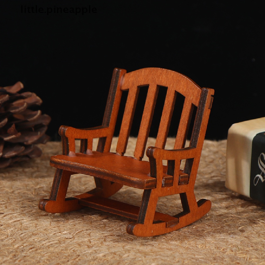 Mô Hình Ghế Gỗ Mini Tỉ Lệ 1 / 12 Trang Trí Nhà Búp Bê