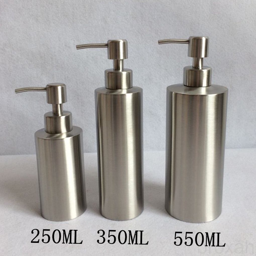 Stainless Steel Countertop Sink Soap Dispenser Kitchen Bathroom Hand Dish Lotion Bottle Container broxah