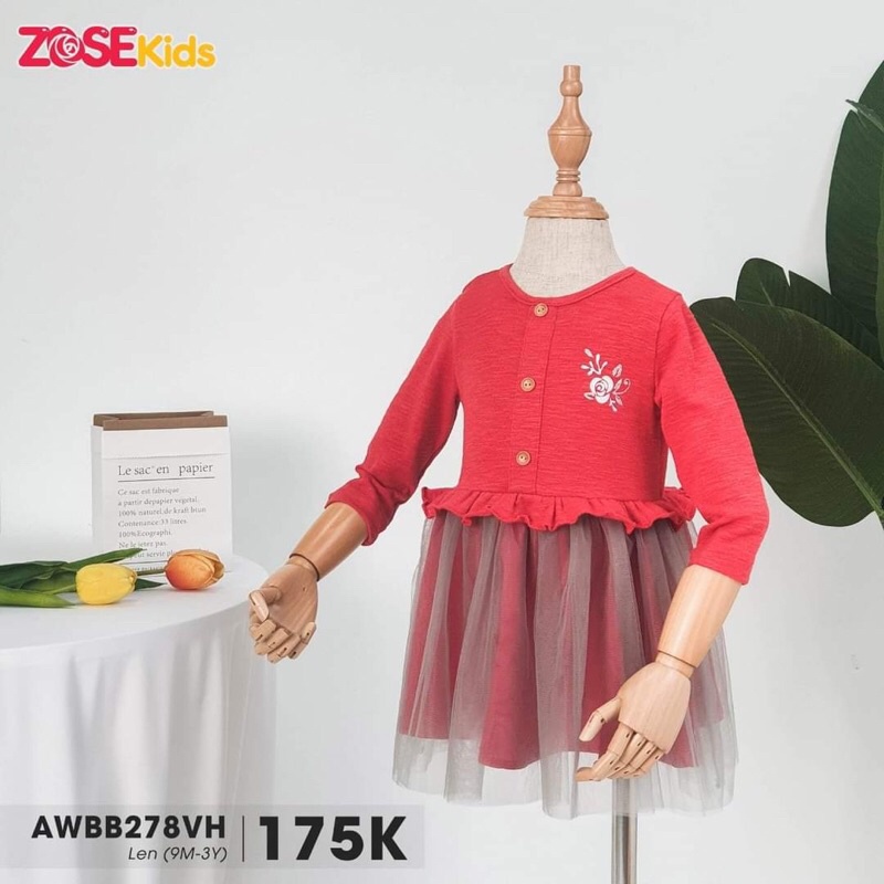 Váy len ZoseKids phối 2 lớp cho bé gái