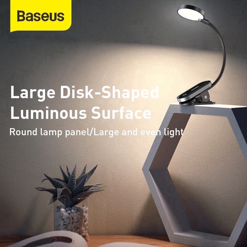 Đèn đọc sách mini, pin sạc tiện dụng Baseus Comfort Reading Mini Clip Lamp cho phòng ngủ/văn phòng