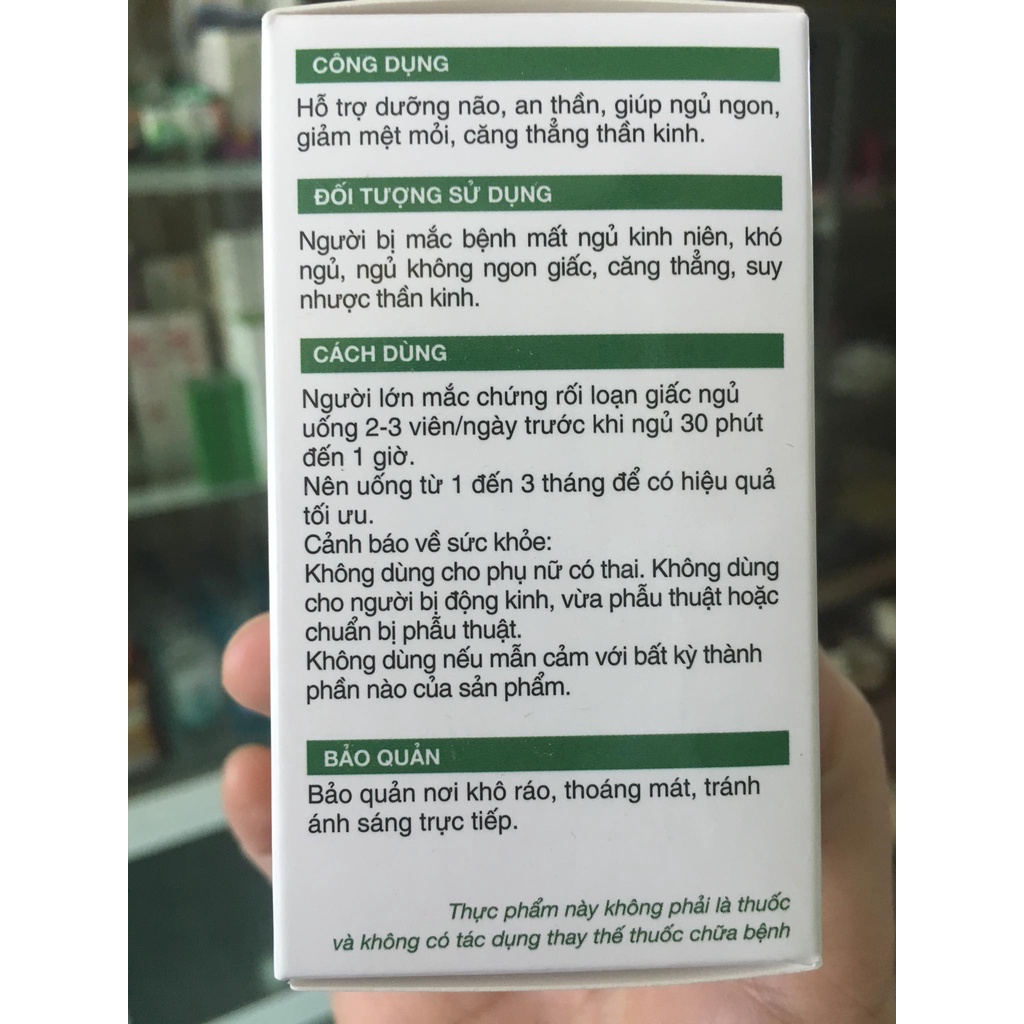 VIÊN UỐNG VALERI- DỄ NGỦ HƠN LỌ 20 VIÊN