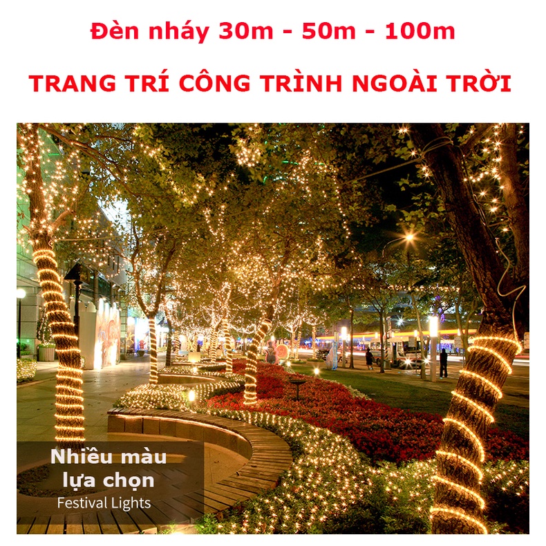 Dây đèn led 30m trang trí nhà cửa cây cảnh Dây đèn led trang trí quất đào Đèn led 30m trang trí Tết