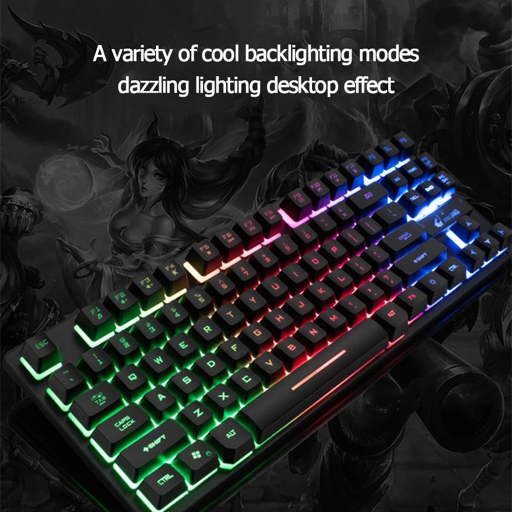 🎏 Bàn Phím giả cơ chuyên game Có Dây ZIYOU LANG K16 có LED 87 phím Tenkeyless