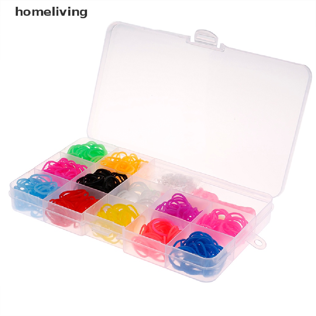 Set 500 Dây Cao Su 12 Màu Làm Vòng Tay DIY Kèm Phụ Kiện