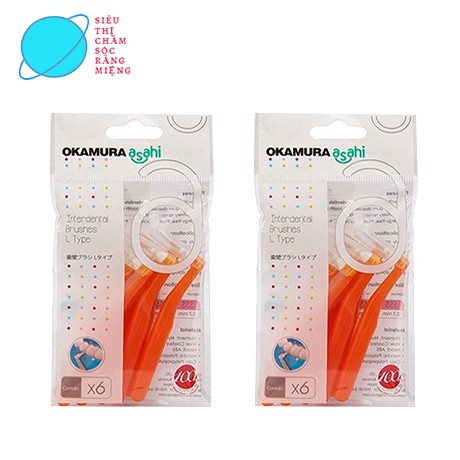 Combo 5 bịch bàn chải kẻ răng Nhật dạng L (bịch 6 cây)
