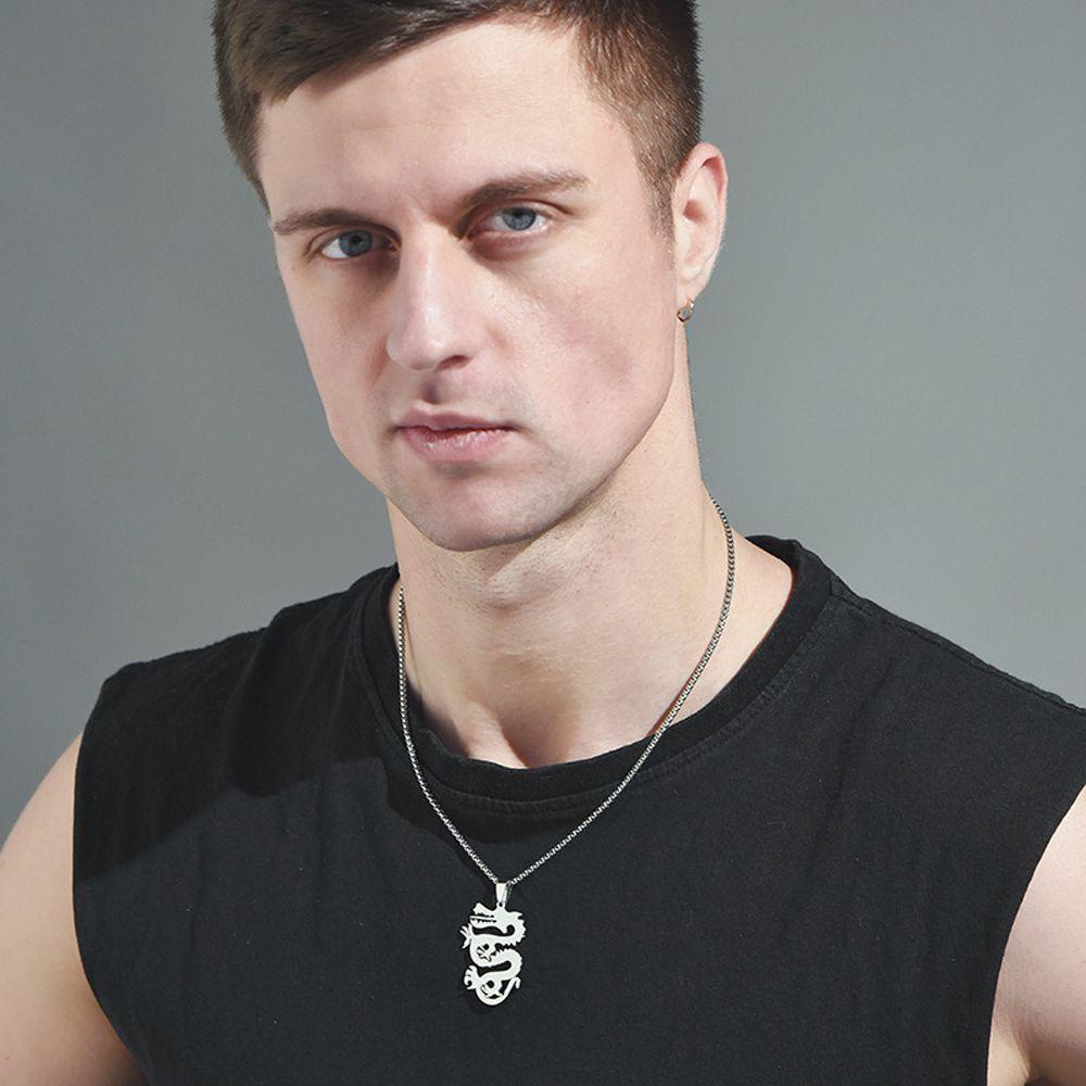 ANEMONE Vòng Cổ Choker Hình Rồng Phong Cách Punk Cổ Điển Cho Nam