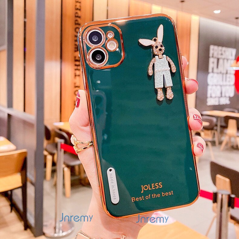 Ốp Điện Thoại Tpu Mềm Mạ Điện Hình Thỏ Hoạt Hình Cho Iphone 12 Pro Max 11 Pro Max 6 6s 7plus 8plus