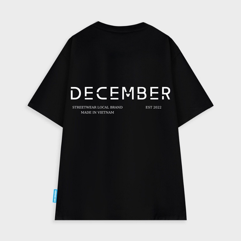 Áo thun nam nữ tay lỡ, áo phông form rộng unisex December Black Vr2