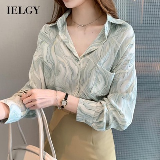 Áo sơ mi voan IELGY không tay dáng rộng phong cách Hàn Quốc dành cho nữ