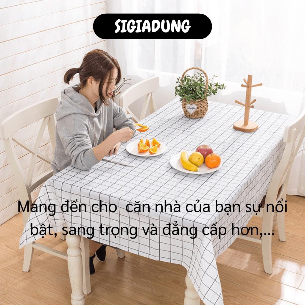 [SGD] Khăn Trải Bàn - Khăn Trải Bàn Kẻ Caro, Nhựa PVC Chống Thấm Nước, Trang Trí Bàn Ăn 9531