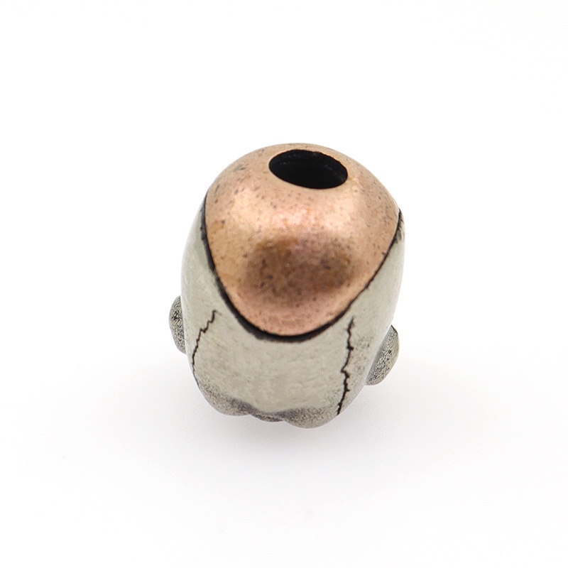 Chuỗi Hạt Hình Đầu Lâu Bằng Đồng Thau Trắng Dùng Làm Móc Khóa DIY