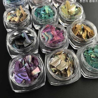 Set 12 hũ xà cừ vân gỗ 4D - xà cừ trang trí móng tay phong cách ẩn gel Hàn Nhật