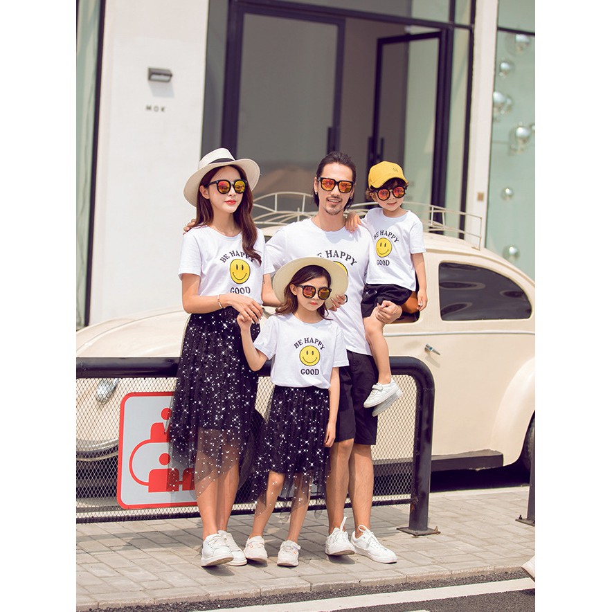 Áo gia đình - Đồng phục gia đình đẹp  (Có hình thật + Logo thương hiệu)  BE HAPPY GOOD