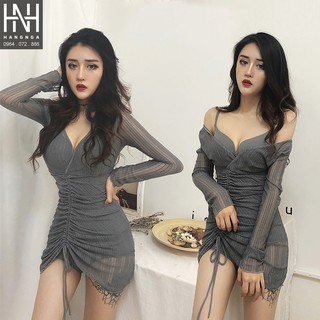 Đồ bơi liền xám ren nhũ