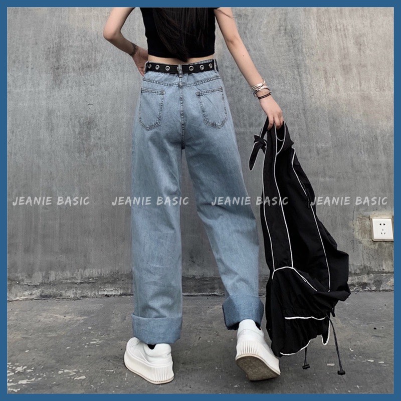 Quần jeans suông JEANIE, quần bò ống rộng nữ 002