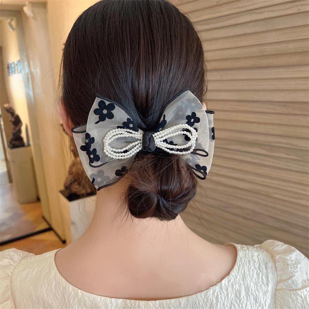 Kẹp Tóc Đuôi Ngựa Đính Hoa Phong Cách Hàn Quốc Cho Nữ Giá Đỡ