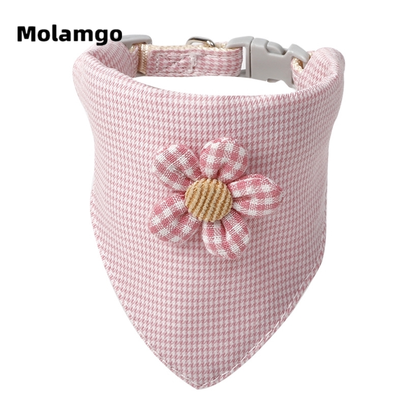 MOLAMGO  Khăn choàng cổ hình tam giác họa tiết hoa đáng yêu dành cho thú cưng