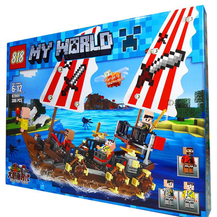 Bộ Lego Lắp Ráp Tàu Hải Tặc. Có 386 Chi Tiết. Lego Xếp Hình Đồ Chơi Cho Bé