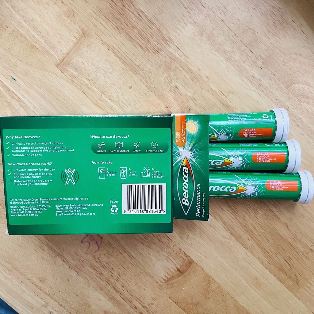 Viên sủi berocca úc, ống 15 viên vị cam - ảnh sản phẩm 5