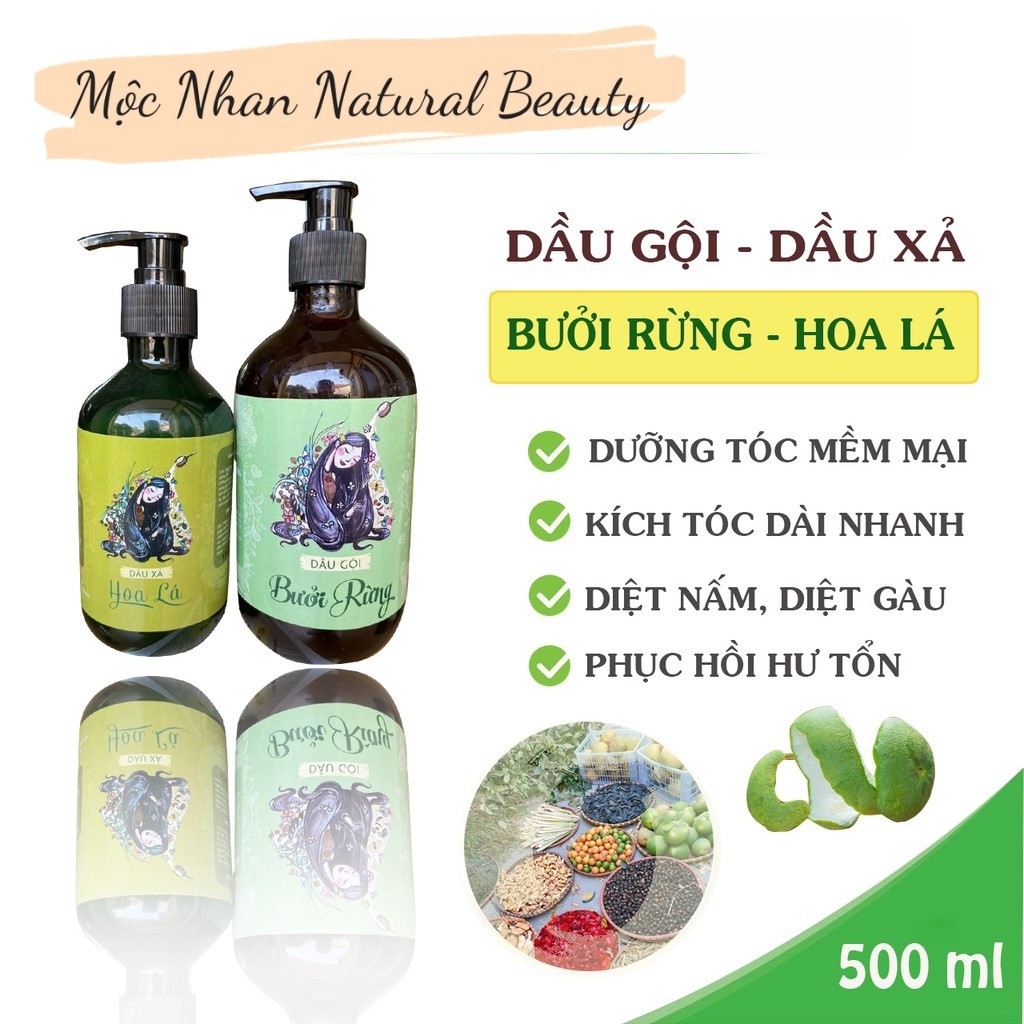 Dầu Gội Bưởi Rừng Mộc Nhan handmade ngăn rụng tóc, hói đầu, kích thích tóc mọc nhanh, nuôi dưỡng da đầu