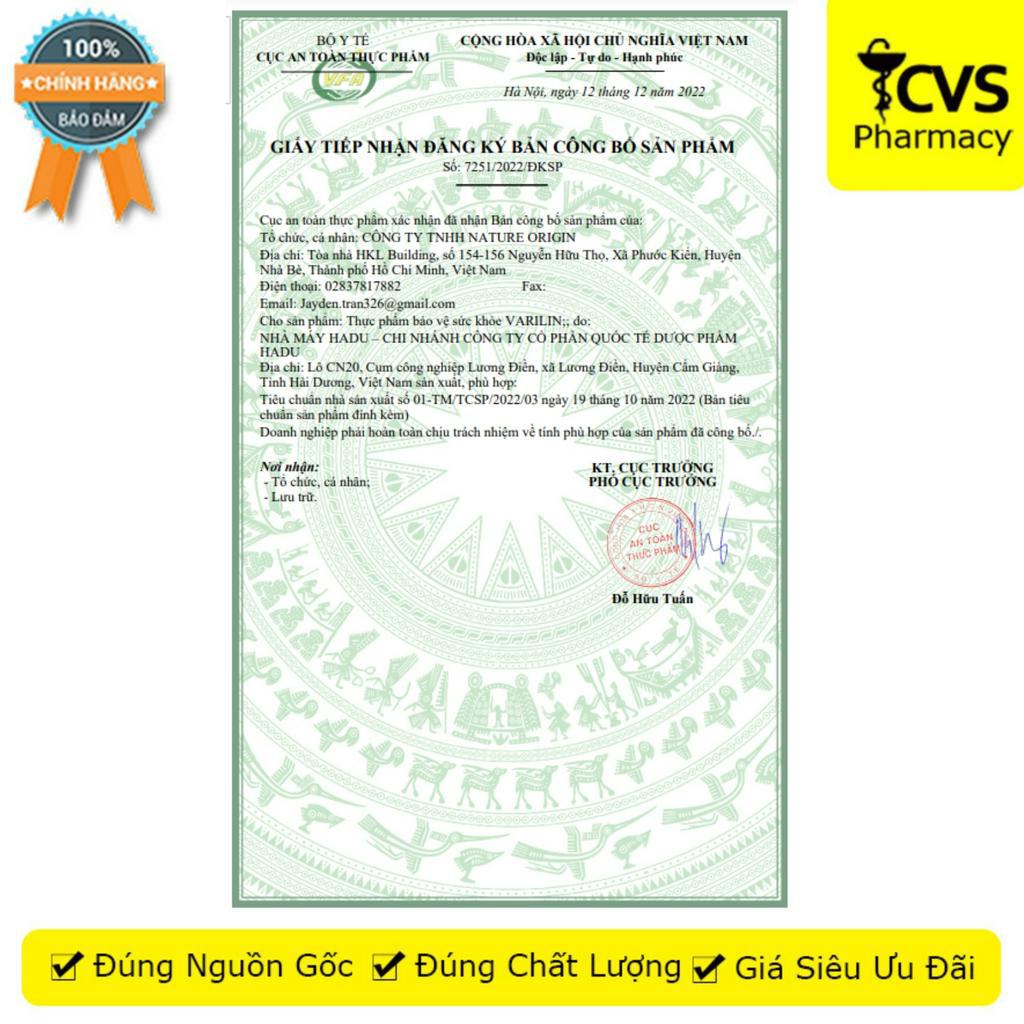 Varilin hỗ trợ tăng sức bền thành mạch - Hộp 30 viên - CVS Pharmacy