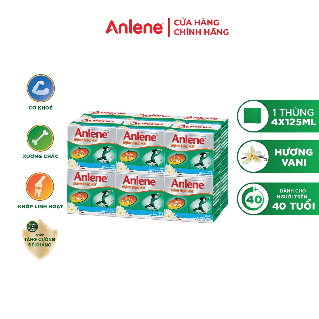 Thùng 48 hộp sữa nướcAnlene Concentrate Vani đậm đặc 125ml