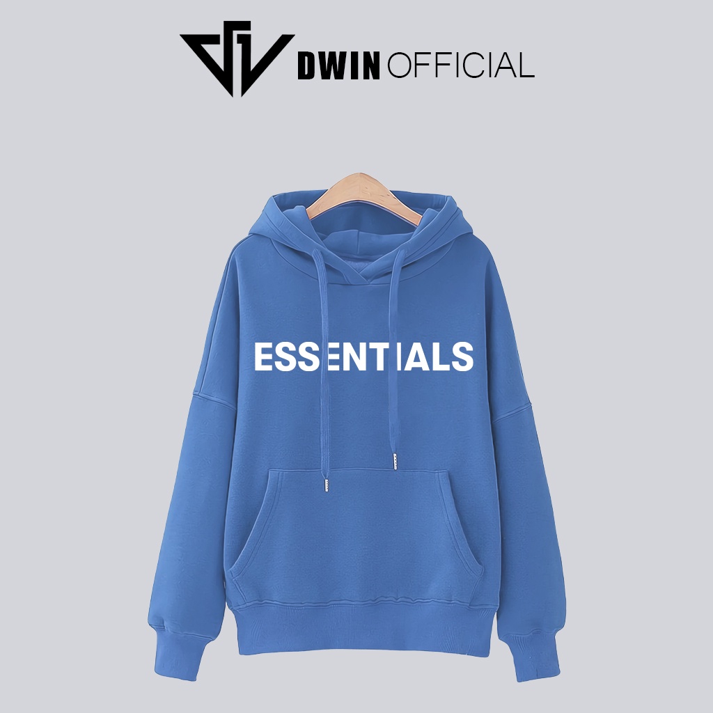 Áo hoodie ESSENTIALS nỉ unisex DWIN basic nam nữ form rộng oversize local brand SP00051