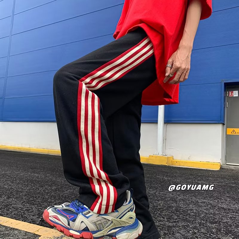 Quần Dài Dáng Suông Rộng Viền Sọc Bên Hông Thoải Mái Thời Trang Cho Nam size M-3XL