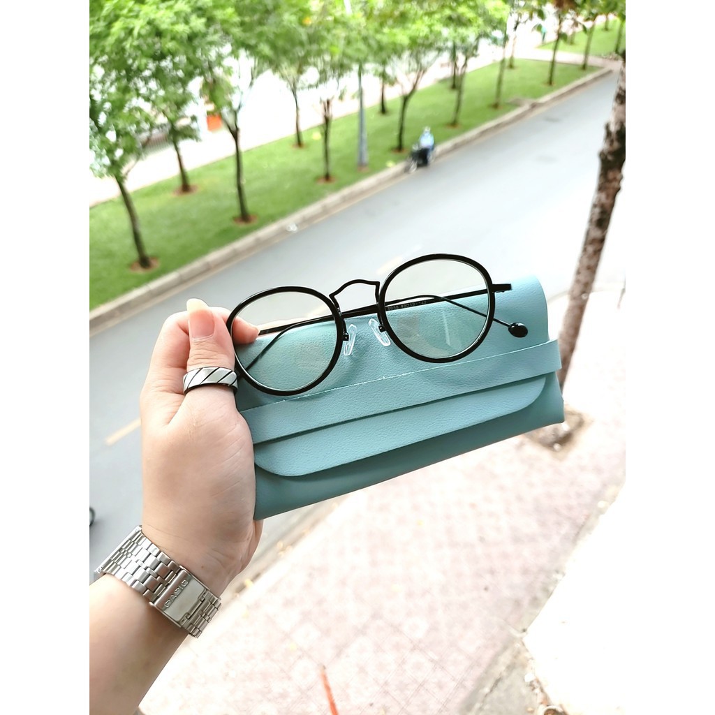 Gọng kính cận tròn kim loại D13 kèm tròng 0 độ chống ánh sáng bảo vệ mắt trước màn hình phù hợp mặt vuông, dài, góc cạnh | BigBuy360 - bigbuy360.vn