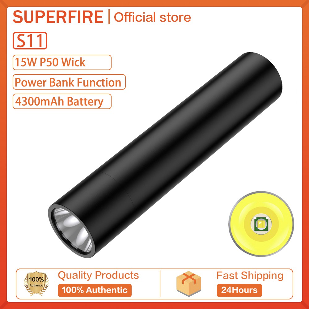 [Mã LIFEHLDEC giảm 10% đơn 99k] Đèn Pin LED Supfire S11 Nhỏ Gọn Chống Thấm Nước Tiện Dụng Khi Đi Ngoài Trời 350LM/850LM | BigBuy360 - bigbuy360.vn