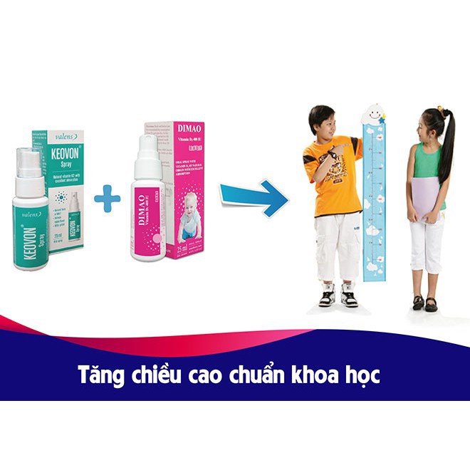 Keovon Spray Vitamin K2 - Kích thích phát triển chiều cao cho trẻ em (Chai 25ml)