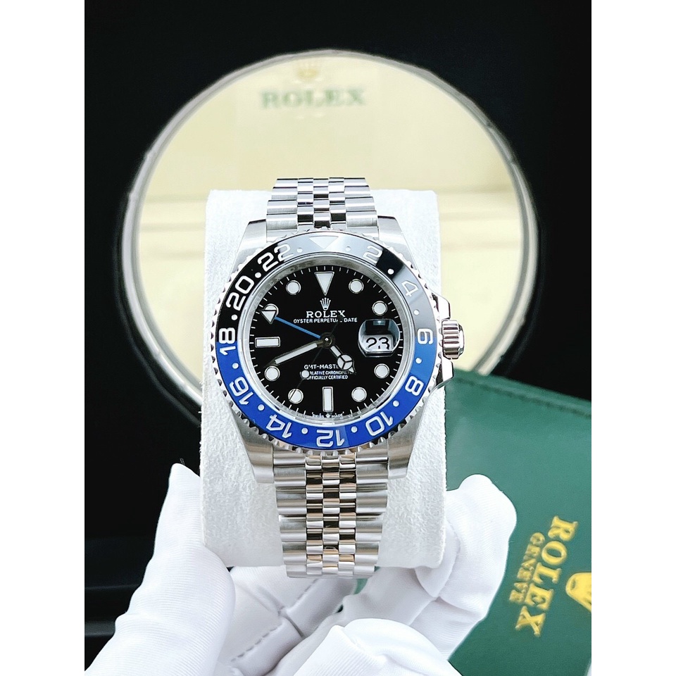 Đồng hồ nam Rolex Master II Batman 40mm máy ETA Calibre 3186 28800mph, khung thép oystersteel 904l, sapphire nguyên khối