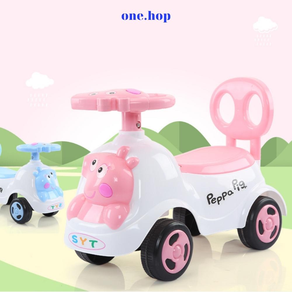 Xe chòi chân cho bé 1 2 3 4 tuổi hình thú 4 bánh xe thăng bằng heo peppa, thỏ có đèn nhạc