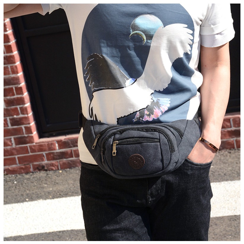 Túi Đeo Bụng, Đeo Vai Thời Trang Vải Canvas Sport