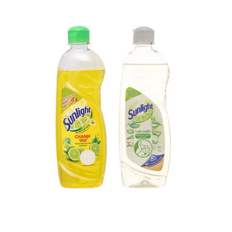 Nước rửa chén Sunlight chai 400ml hương chanh trà xanh lô hội