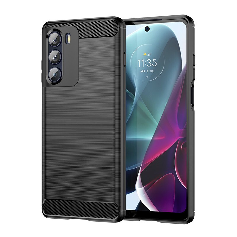 Ốp điện thoại cao su mềm mỏng chống sốc họa tiết sợi các bon dành cho Motorola Edge X30 S Pro 20 Lite Fusion Plus 2021