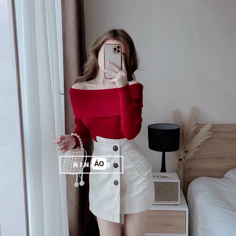 ÁO BẸT VAI LEN TĂM BẢNG TO XINH DỄ PHỐI ĐỒ W1