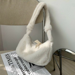 [ORDER TAOBAO] TÚI XÁCH LÔNG ĐEO VAI KẸP NÁCH MÀU ĐEN TRẮNG KEM
