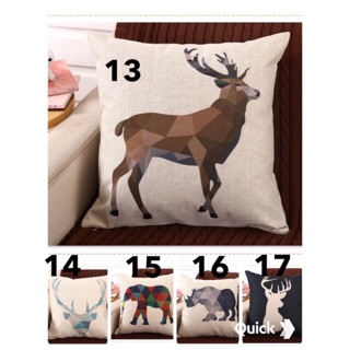 Gối tựa lưng sofa hình Động vật hoang dã vải gai size lớn