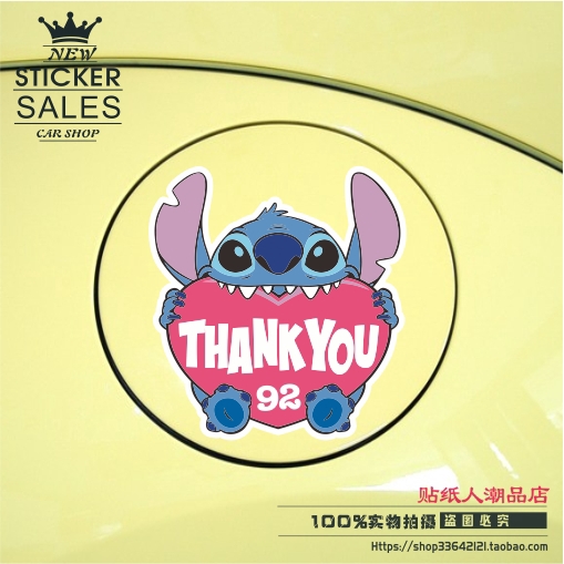 Decal dán xe hơi trang trí chống thấm nước hình nhân vật hoạt hình Stitch