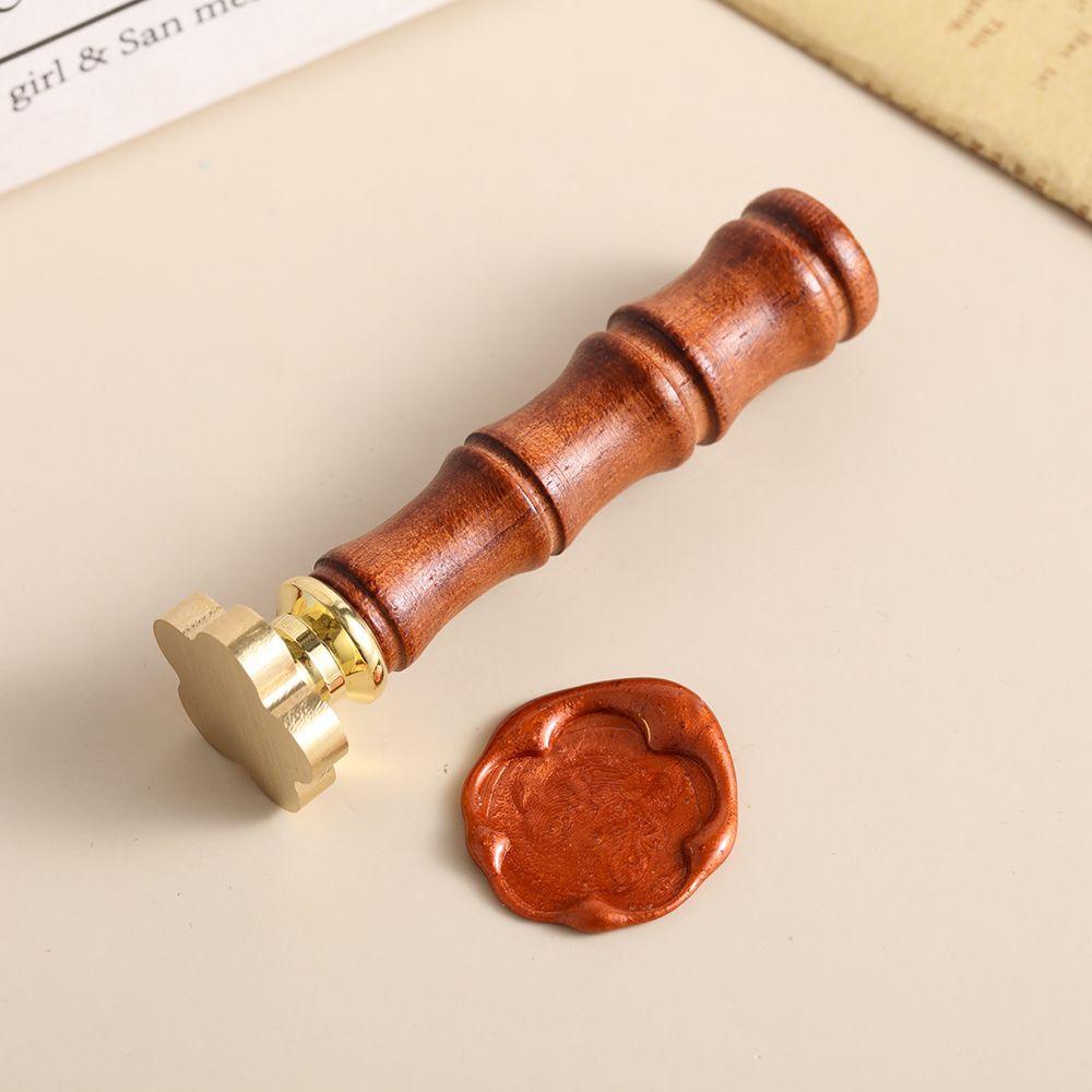 Con Dấu Đóng Sáp Niêm Phong Bì Thư Tay Cầm Gỗ DIY