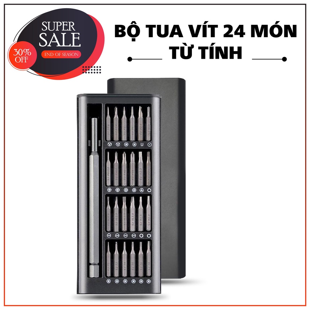 Bộ tua vít đa năng mini 24 đầu sửa chữa điện thoại chất liệu thép có hộp đựng cao cấp