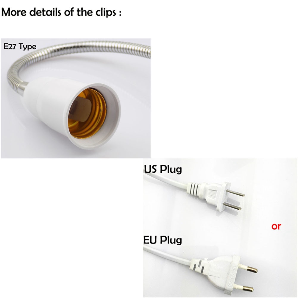 Đuôi Đèn E27 Linh Hoạt Xoay 360 Độ Kèm Dây Cáp E27 Có Công Tắc Bật / Tắt Cho Cây Trồng Tại Nhà VNK2