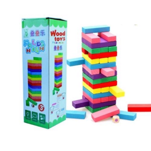 Bộ đồ chơi rút gỗ màu loại đẹp, xếp hình gỗ thông minh cho trẻ em, trẻ con, bé gái, trai 2 3 4 5 6 7 8 tuổi MUMBABY